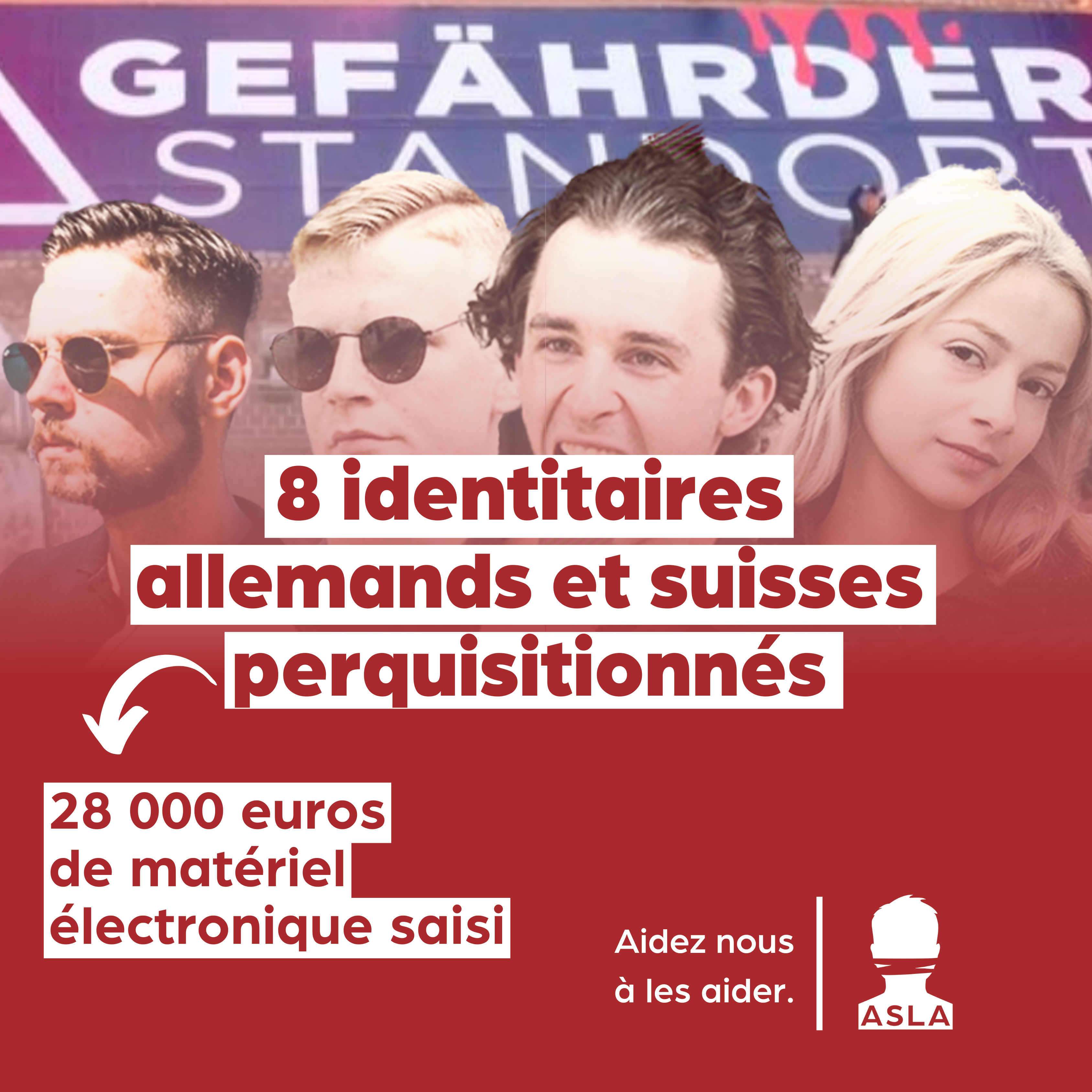 Soutenez les jeunes identitaires allemands et suisses perquisitionnés pour une banderole !