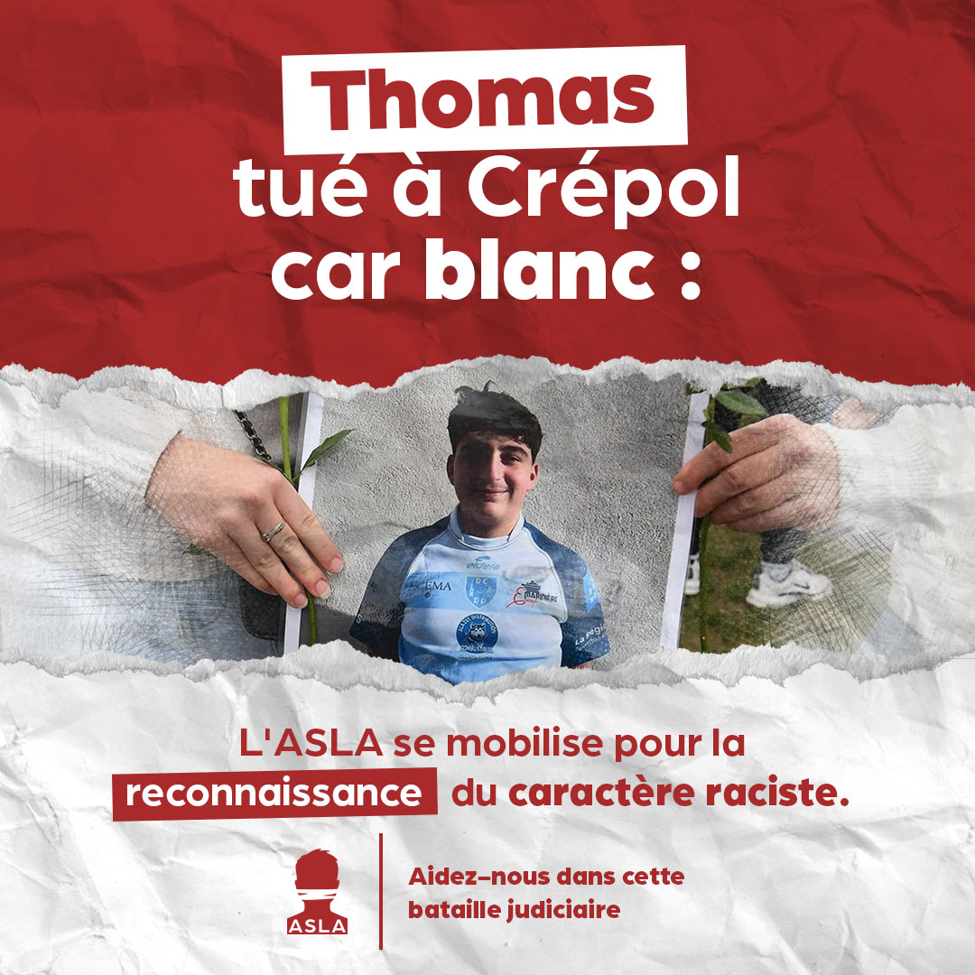 Thomas tué à Crépol car blanc : L’ASLA se mobilise pour la reconnaissance du caractère raciste de cet assassinat