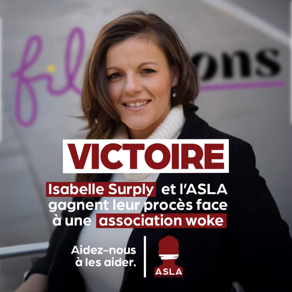 Victoire judiciaire : Isabelle Surply et l’ASLA gagnent leur procès face à une association woke.