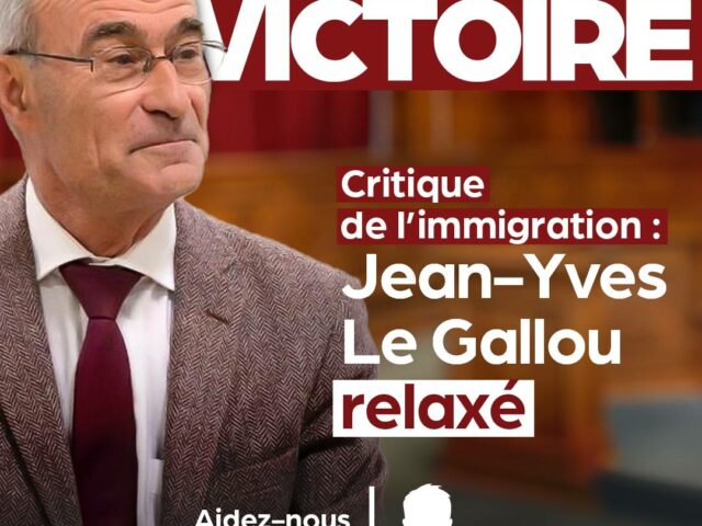 Victoire : Jean-Yves Le Gallou relaxé face à la justice