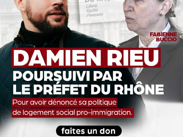 Damien Rieu est poursuivi par le préfet du Rhône pour avoir dénoncé sa politique de logement social pro-immigration.